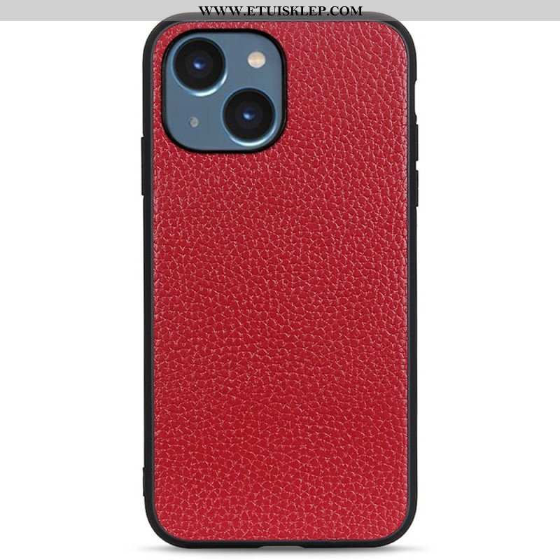 Etui do iPhone 14 Plus Prawdziwa Skóra Litchi